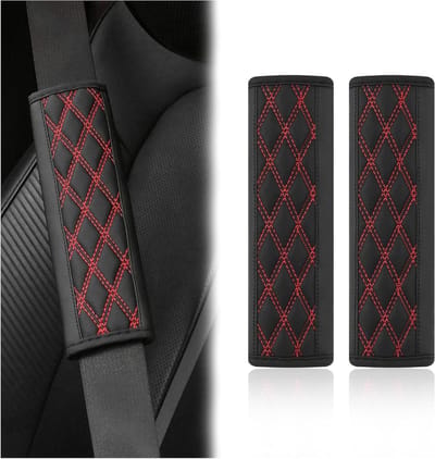 Gordelhoezen - Autogordel Beschermer - Comfortabel Rijden - Zacht Leer - 2 stuks - Zwart