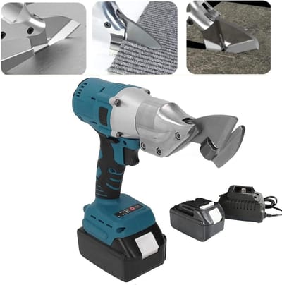 Elektrische Metaalschaar - Accu Knipschaar - Metaal Snijden - 360° Roterende Kop - 0.2-1.2mm - Zwart