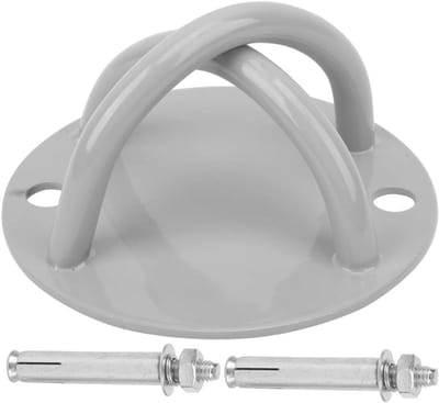 Trekband Bevestigingsschijf - Wandanker Plaat - Kracht Training - Roestvrij Staal - 13 x 13 x 7 cm - Zilver