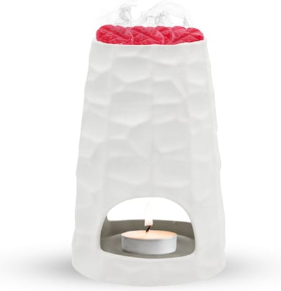 Scentchips® Pion Gebeiteld - Waxbrander - Geurbrander - Oliebrander - Wax Melts Brander - Aromabrander - Ook Geschikt Voor Essentiële Oliën - Geurolie - Waxmelts - Wit