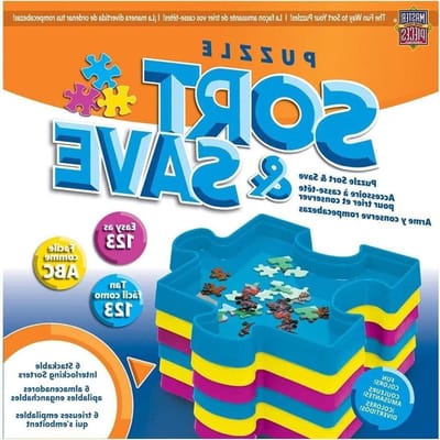 Puzzel Dienbladen - Sorteren Opslag - Legpuzzels Maken - Set van Zes - Compact Formaat - Natuurlijk