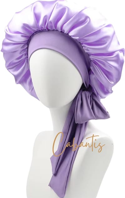 Cabantis® Verstelbaar Bonnet - Satijnen Slaapmuts Unisex – Frizz-vrije Nachtcap met Brede Elastische Band - Satijn Soft Paars