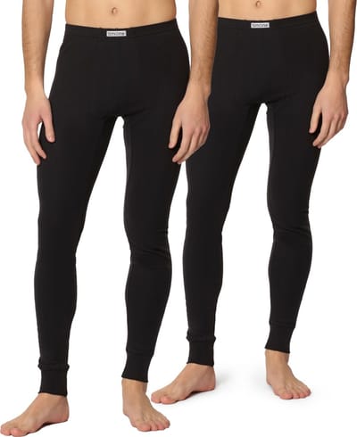 Timone Heren Thermobroek - Sport - Sporbroek - Lang - Katoen - TI-TI30-127 - 2-pack Zwart/Zwart - M