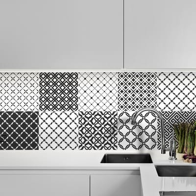 Zelfklevende tegelmuurstickers voor keuken en badkamer - 9 etnische Morioka tegelstickers - 9 stickers 10x10cm