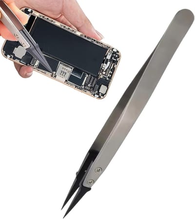 Elektronisch Pincet - Antistatische Grijper - Precisie Knutselen - Fijne Punten - 13 cm Lengte - Zilver