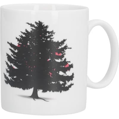 Kerstbomen Patroon Kleurveranderende Mok Warmte-inductie Beker Keramische Mok voor Thuis Kantoor white
