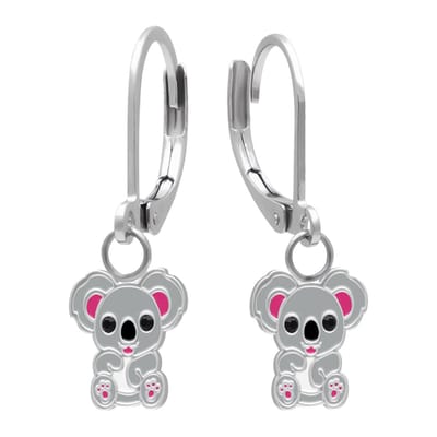 WeLoveSilver Koala Oorhangers Kinderen - Meisje - Chirurgisch Staal - 9mm