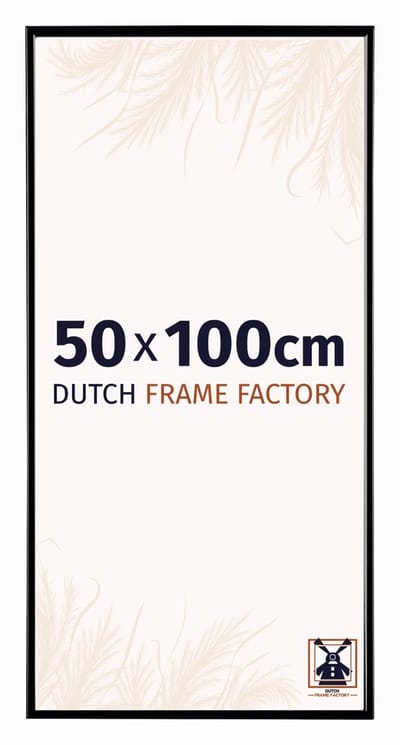 Fotolijst 50x100 cm - Kunststof - Zwart Hoogglans - Easy