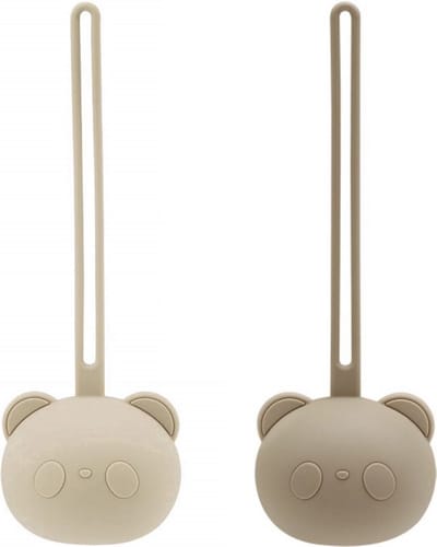 Twisted Peach® | Speenhouder set Beige & Taupe | 2 stuks | Baby | Kind | Speen | Speenbakje | Opbergen | Kraamcadeau | Set