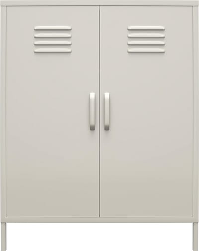 Bradford - Kast met 1 deur in metaal taupe (100 x 79 x 39 cm)