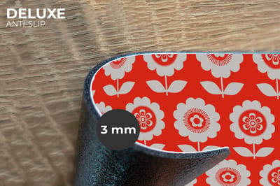 Placemats - 6 stuks - 45x30 cm - Placemat kunststof - Bloemen - Patroon - Rood - Borden onderleggers - Decoratie voor op tafel - Keuken tafeldecoratie accessoires - Vinyl onderlegger - Tafelversiering