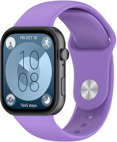 By Qubix - Siliconen sportband - Paars - geschikt voor Huawei Watch Fit 5 / 4 / 3