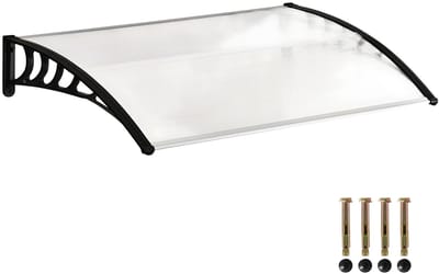 Deurluifel 90x150 cm – Polycarbonaat Voordeur Luifel – Bescherming tegen Regen & Zon – Wit