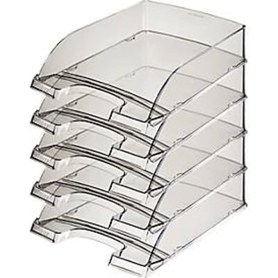LEITZ® Opbergmand standaard 5226, kunststof, 5 stuks, transparant grijs