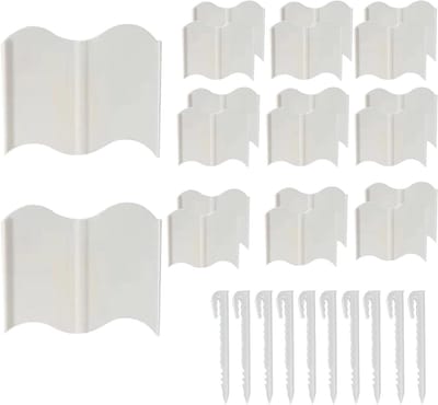 Tuinrand Randafwerking - Bloembed Scheiding - Landschap Creëren - Weerbestendig ABS - 20 Stuks - Wit