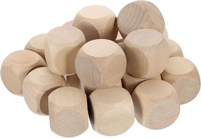 Blanco Houten Dobbelstenen - Houten Kubussen Knutselen - Doe-het-zelf Projecten - Afgeronde Hoeken - 40 mm - Natuurlijk Hout