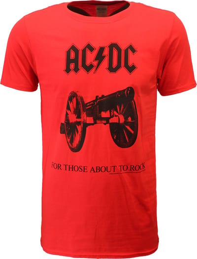 ACDC For Those About To Rock Rood T-Shirt - Officiële Merchandise - M