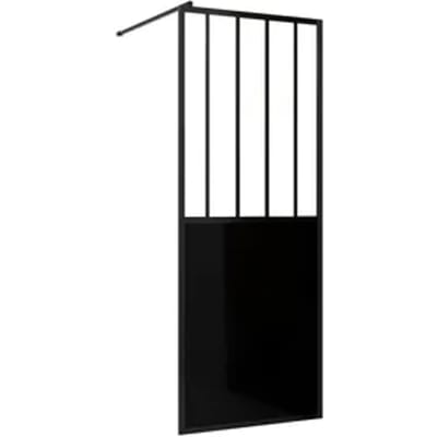 Aurlane Inloopdouchewand Black Indus - Mat Zwart Aluminium - 5mm Gehard Glas - 80x200cm