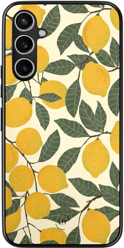 Leuke Telefoonhoesjes - Hoesje geschikt voor Samsung Galaxy A54 - Citroenen - Backcover zwart - Natuur - Geel