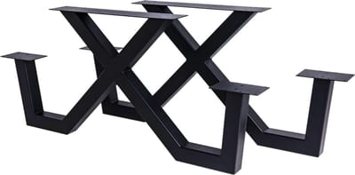 MaximaVida metalen picknicktafel onderstel New York zwart gecoat - doos per 2 stuks