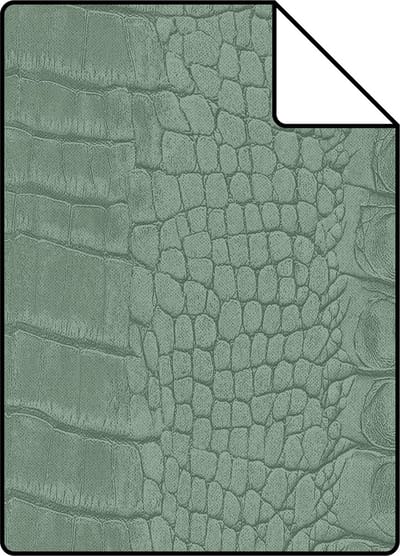 Proefstaal Origin Wallcoverings behang krokodillenhuid vergrijsd groen - 26,5 x 21 cm - 347772-S