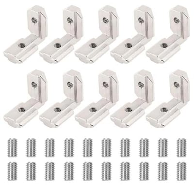 Aluminium Hoekverbinders 50 x 50 x 5 mm - Set van 10 - 500 kg/draagkracht voor Plankbouw