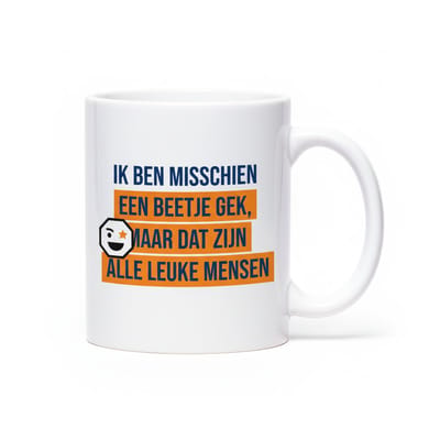 Grappige Tekst Koffiemok – “Ik Ben Misschien Een Beetje Gek, Maar Dat Zijn Alle Leuke Mensen” – 330 ml Keramische Mok Cadeau