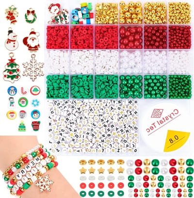 Kralen voor Kerstmis: 3186 Stuks Alphabet Letter Kralen voor Armbanden en Kettingen, Kleikralen voor Meisjes en Kinderen, DIY Sieraden Creaties