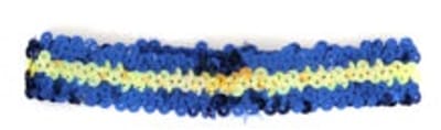 Hoofdbandje blauw geel met pailletten