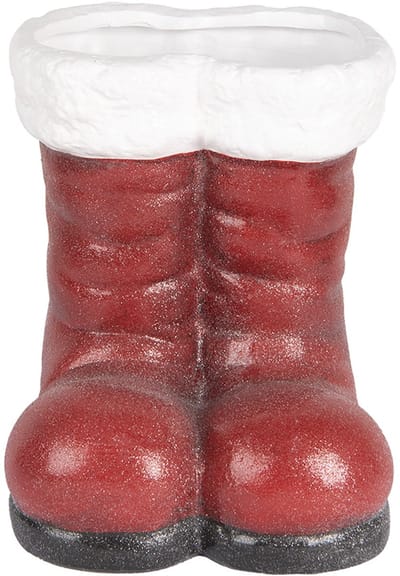 Clayre & Eef Kerstdecoratie Beeld Schoenen 22x22x23 cm Rood Terracotta