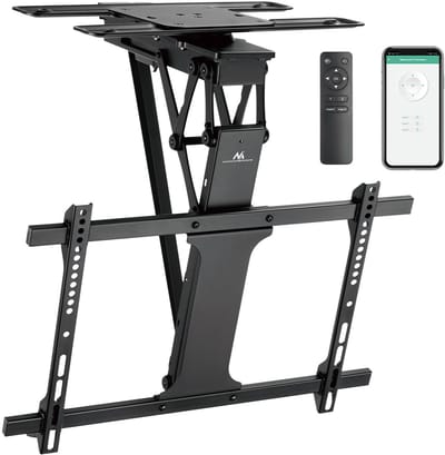 Maclean - Elektrische TV-beugel voor plafondmontage - TUYA ondersteuning, max VESA 600x400, 90st zwenkbaar, 32"-75", 35kg, MC-490