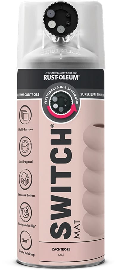 Rust-Oleum Switch Spuitbus Verf Mat 400ml - Zachtroze