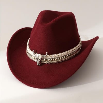 Nieuwe Hartvormige Cowboy Hoofd Accessoires Cowboy Hoed Vilt Hoed Nieuwe Heren- En Dames Buiten Hoed Ridder Hoed black