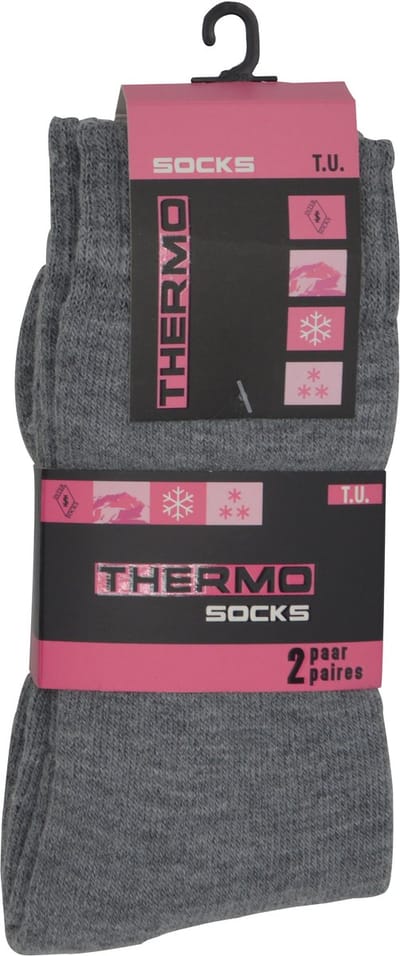 EXTRA warme winter dames sokken - Wol - Grijs - Maat 36/41 - 4 Paar chaussettes socks
