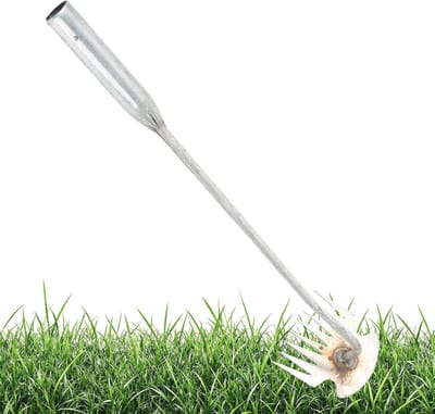 Onkruidverdelger Tanden - Bodemverluchter - Tuinonderhoud - 8 Tanden Smeedwerk - 43 cm - Zilverkleurig