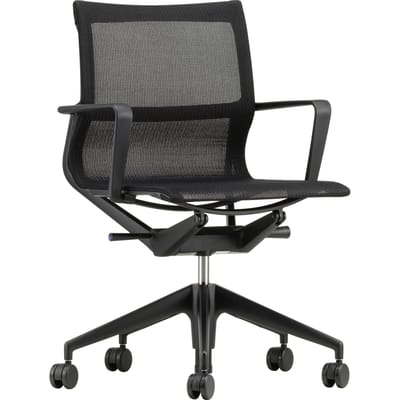 Vitra Physix bureaustoel - Wieltjes voor harde bodems - deep black - 06 black pearl - diepzwart