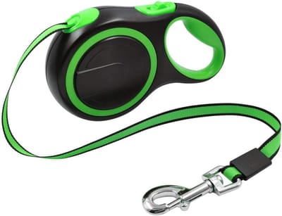 Intrekbare Hondenriem - Lange Lijn - Veilig Wandelen - Sterke Nylon Band - 5 Meter - Groen