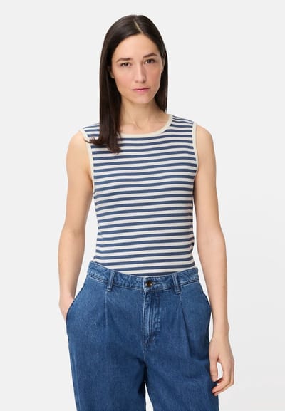 camel active Topje met ronde hals - Maat womenswear-XXS - Oceaanblauw
