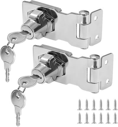 2 Stuks Meubelslot - Brievenbusslot - Veiligheidskastslot - Kofferslot - Slot Met Sleutel - Hangslot Met Sleutel - 2,5 Inch Metalen Veiligheidsgrendels - 2 Sleutels-Veiligheidsslot Met Sleutels - Geschikt Voor Kleine Deuren En Kastjes - Zilver
