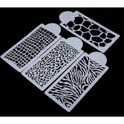 4 stuks DIY Koekje Bloem Fondant Zijkant Herbruikbaar Bakken Taart Stencil Bruiloftsdecoratie Nieuw white