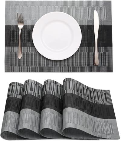 Set van 4 Hittendige en Wasbare Placemats voor Eettafel - Non-Slip Geweven Tafelmatten Keuken