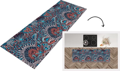 Keukenloper - Loper keuken - Vis - Koraal - Onderwater - Abstract - Patroon - 150x50 cm - Keukenloper vinyl