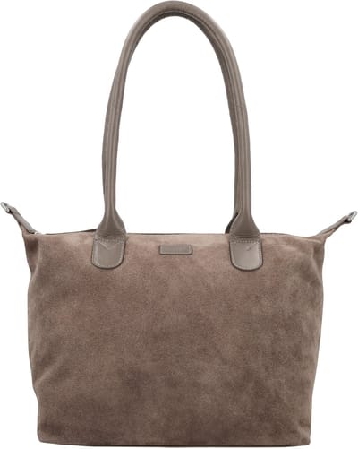 Charm London Buckingham Royale Shopper - Schoudertas - Crossbody - Dames - Leer - Suede - Leren Dames Tas - Donkertaupe