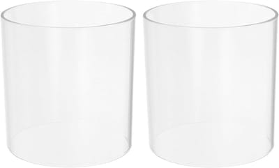 Set van 2 glazen kaarsenparaplu's, 10 x 10 cm, cilindrisch windlicht voor buiten en binnen, decoratieve lampenkap voor kaarsen in de woonkamer en op het terras