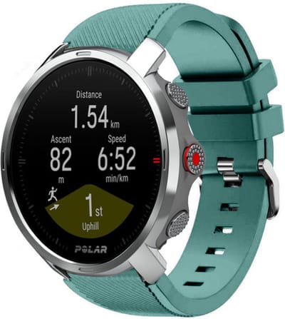 Strap-it Twill silicone horlogeband - geschikt voor Polar Vantage M / M2 / V3 / Grit X / Grit X(2) Pro - dennengroen