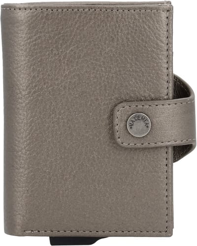 Valenta - Echt Leren Portemonnee - Pasjeshouder Uitschuifbaar - Brons Metallic - max 12 pasjes, briefgeld en muntgeld - RFID NFC - incl. Luxe Cadeaubox