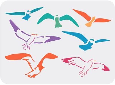 Dailygoods- Zeemeeuw Sjablonen Herbruikbaar - Schilderen - Vliegende Vogels - Doe-het-zelf - Creativiteit - 29,7 x 21 cm - Schilderstencil