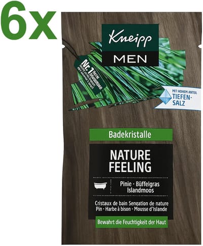 Kneipp Badkristallen Nature Feeling – 6x 60 g Voordeelverpakking – Dennen, Bizongras & IJslands Mos