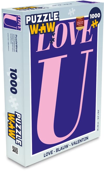 Puzzel Love - Blauw - Valentijn - Legpuzzel - Puzzel 1000 stukjes volwassenen
