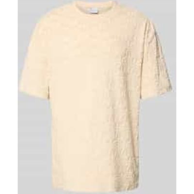 T-shirt in all-over look met ronde hals